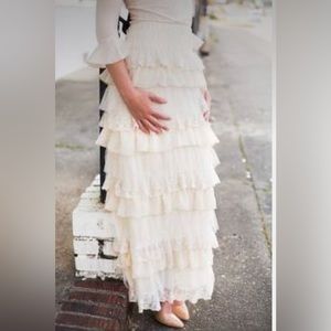 Dainty Jewell’s High Waisted Lace Ruffle Skirt